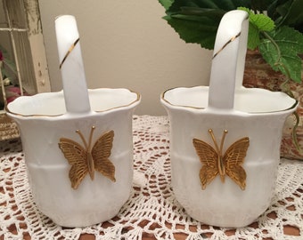 Baskets, Lefton Bone China, Collectible, Vintage, TWO