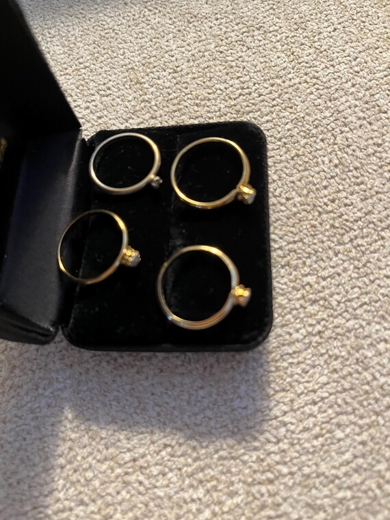 Four Stackable Rings, Three Gold Plated, One Silv… - image 3