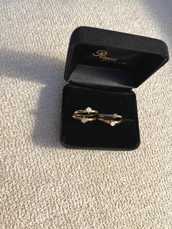 Four Stackable Rings, Three Gold Plated, One Silv… - image 1