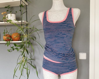 Underwear Set Cotton Blue with Stripes