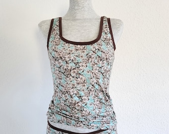 Mint and Brown Tank Top with Cheetahs