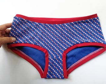 Blue Cotton Panty Underwear with Pattern Panty with Pattern Knickers