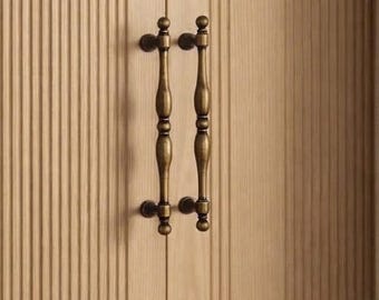 Antique Brass Cabinet Pulls, Ornate French Drawer Handles (2-Pack)