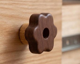 Solid Wood Cabinet Knobs Drawer Pulls, Assorted Wooden Handles for Dresser, Kitchen Cabinet & Furniture