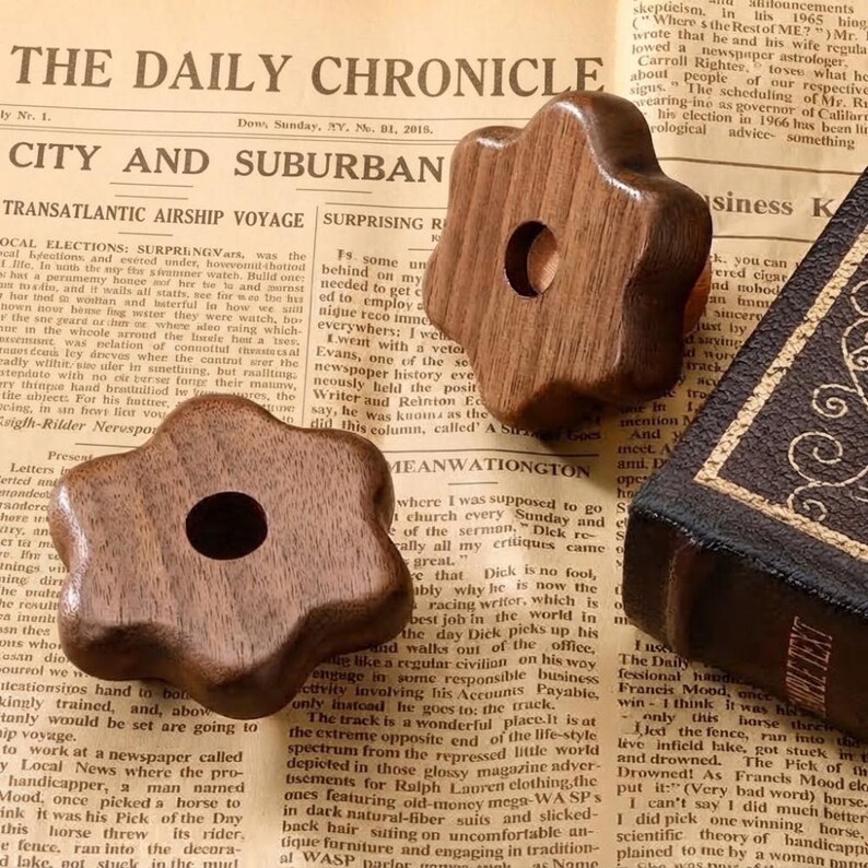 Solid Wood Cabinet Knobs Drawer Pulls, Assorted Wooden Handles for Dresser, Kitchen Cabinet & Furniture image 3