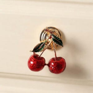 Cherry Drawer Pull Handle: Red Fruit Aluminum Alloy Cabinet Knob – Decorative Furniture Hardware