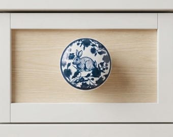 Floral Bunny Knob Door Drawer Pull Kitchen Cabinet Dresser Handle