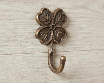 Hand Forged Iron Dogwood Flower Hook – Rustic Farmhouse Metal Decor