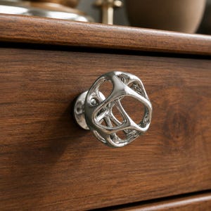 Silver and Gold Hollow Cabinet Handles, Modern Drawer Pulls, Luxury Brass Wardrobe Hardware