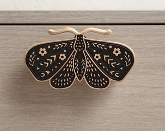 Black Moth Metal Knob Door Drawer Pull Kitchen Cabinet Dresser Handle