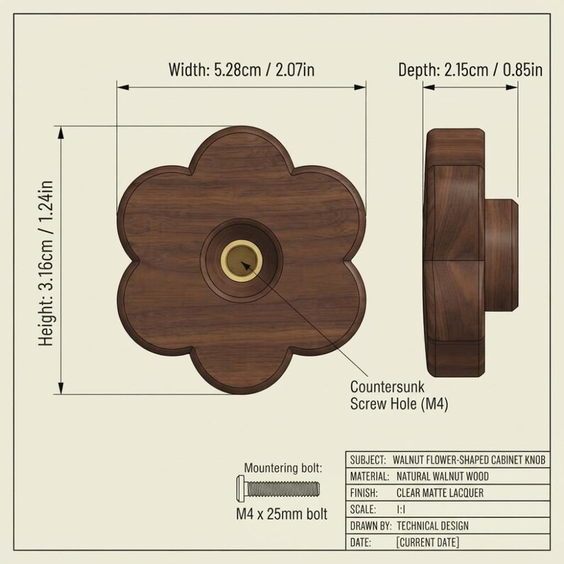Solid Wood Cabinet Knobs Drawer Pulls, Assorted Wooden Handles for Dresser, Kitchen Cabinet & Furniture image 5