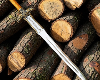 Hand Forged Atlantean Fantasy Sword Prop | Conan Inspired Master Sword | Medieval Cosplay Gift