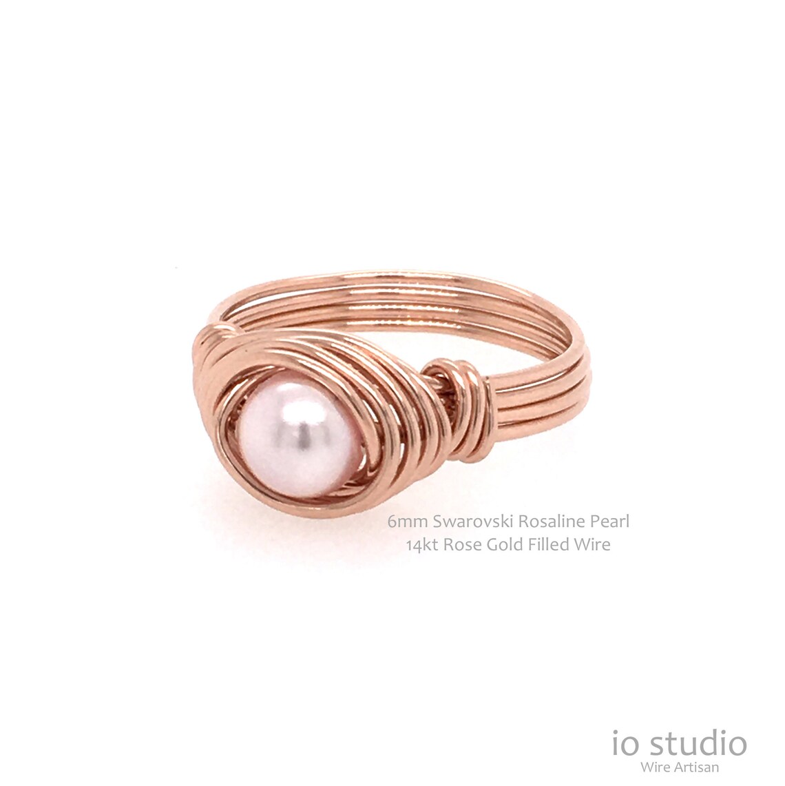 Pink Pearl Ring Rose Gold and Pearl Ring Rosegold Ring Gold Etsy