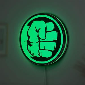 Hulk Power Punch Dimbar ljuslåda, Grön jättehjälte LED-lampa, Present till Marvel- och superhjältefans