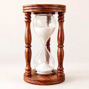 Reloj de arena grande de madera / Reloj de arena blanco de 60 minutos, decoración de oficina