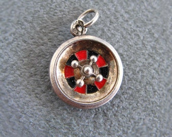 Sterling Silver Moving Roulette Wheel 3D Charm - Casino Gambling Charm - Pre-owned