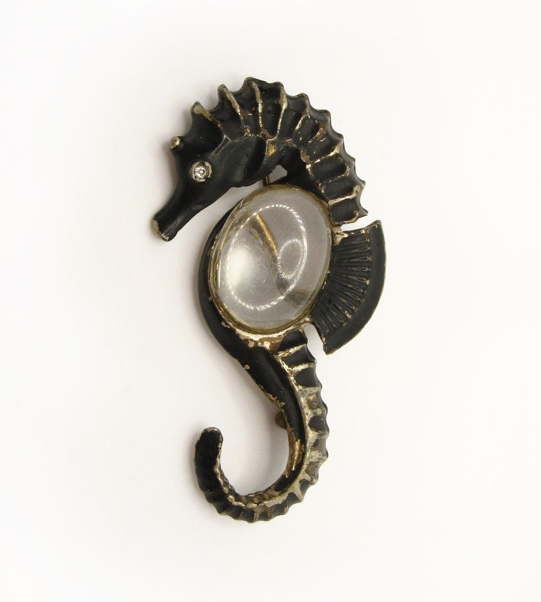 Vintage Jelly Belly Seahorse Brooch Pin With Clear Lucite Etsy