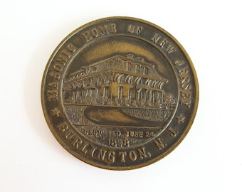 Vintage Masonic Home of Burlington NJ Commemorative Medallion Token From the 1970s