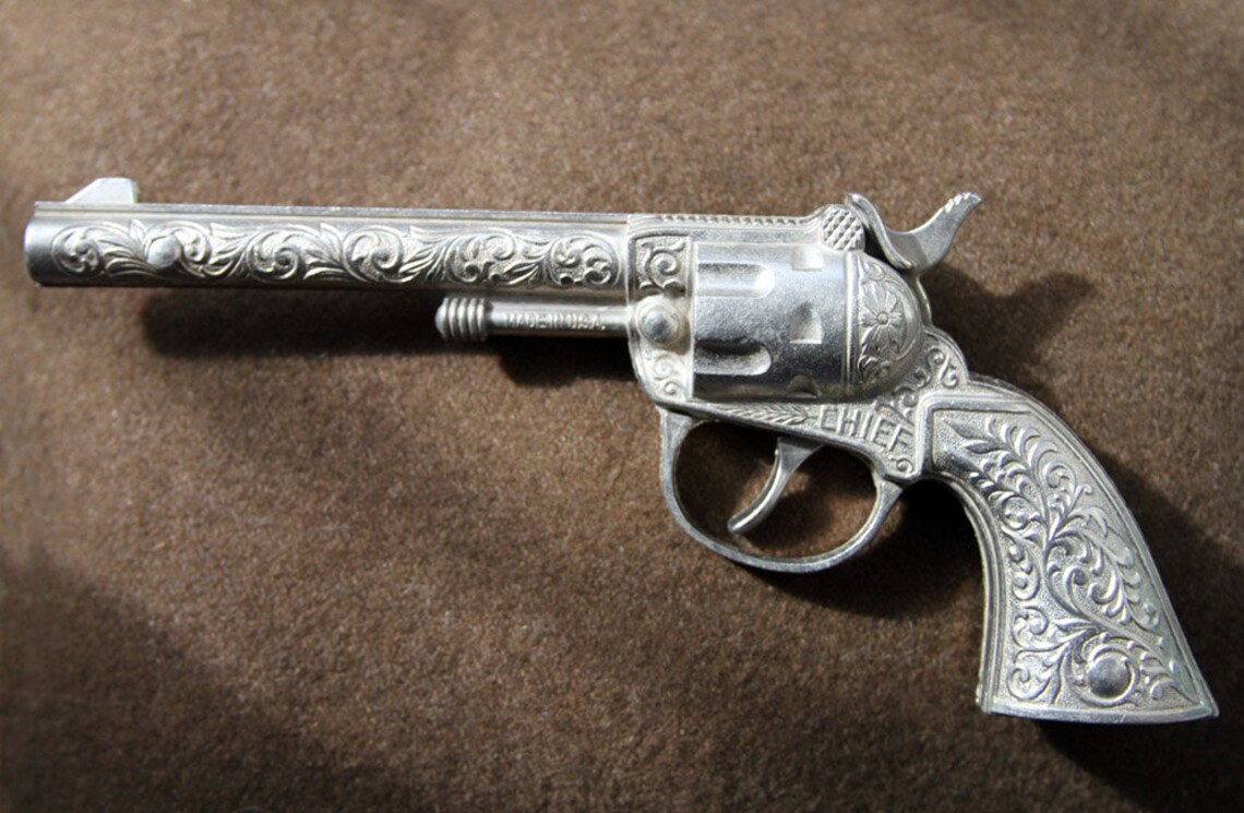 Hubley Die Cast Chief Cap Gun vintage toy gun 1960 ornate Etsy