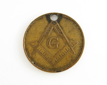 Vintage George Washington Masonic National Memorial Souvenir Coin Metal Token Fob Souvenir 1940's Alexandria VA Freemasonry