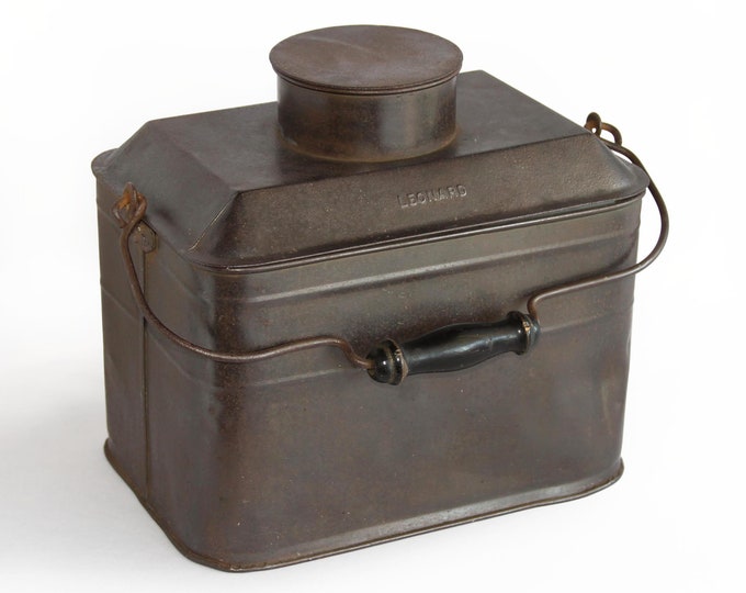 Antique Coal Miners or Railroad Workers Metal Lunch Pail Box With