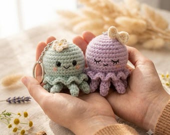 Crochet Jellyfish Keychain Pattern PDF | Amigurumi Duo Tutorial (Digital Download)