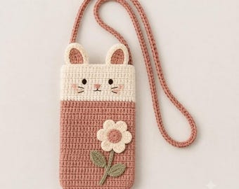 Crochet Cat Phone Bag Pattern PDF, Cute Kitty Crossbody Purse Crochet Pattern, Phone Pouch, Amigurumi Bag, DIY Gift Tutorial