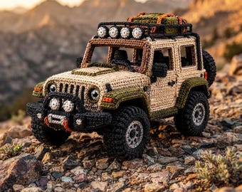 Crochet Off Road SUV Pattern PDF, 4x4 Jeep Amigurumi Pattern, Adventure Vehicle Crochet Toy, Truck Crochet Pattern, Digital Download