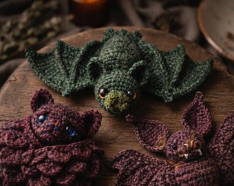 Crochet Bat Pattern, Bat Amigurumi PDF, Halloween Crochet Pattern, Gothic Bat Plushie, Spooky Crochet Decor