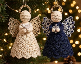 Crochet Angel Ornament Pattern PDF, Christmas Angel Crochet Pattern, Nativity Angel, Holiday Tree Decoration, Amigurumi PDF