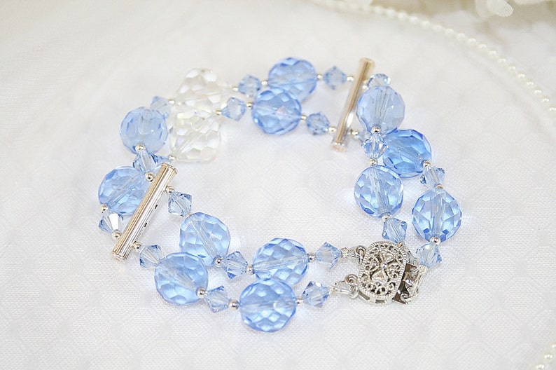 Blue Crystal Bracelet Perfect for Wedding or Special Occasion Two