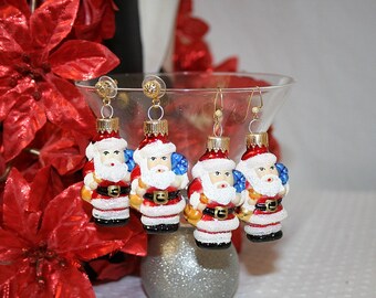 Santa Christmas Earrings Christmas Ornament Earrings Cute Santa Holiday Earrings Gifts for Her Gifts Under 15 Dollars