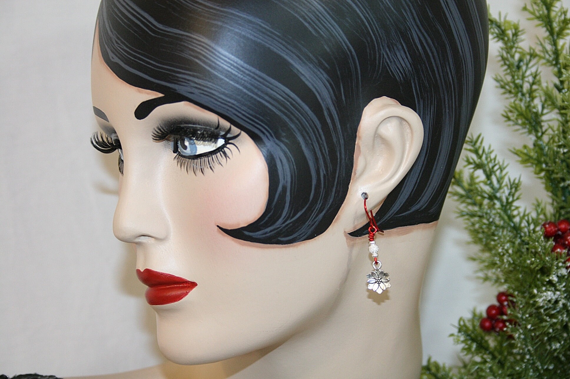 Poinsettia Earrings