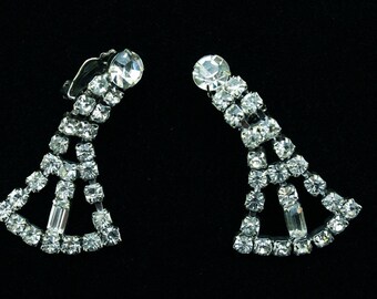 Vintage Rhinestone Dangle Earrings Wedding Special Occasion