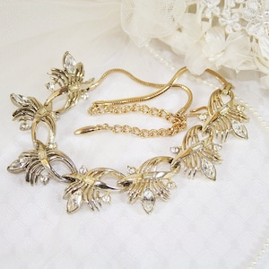 Stunning Sparkly 1960s Coro Art Deco Style Necklace Vintage Rhinestone Necklace Wedding Necklace Cocktail Party