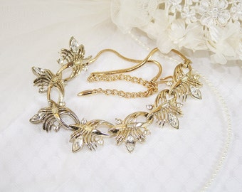 Stunning Sparkly 1960s Coro Art Deco Style Necklace Vintage Rhinestone Necklace Wedding Necklace Cocktail Party