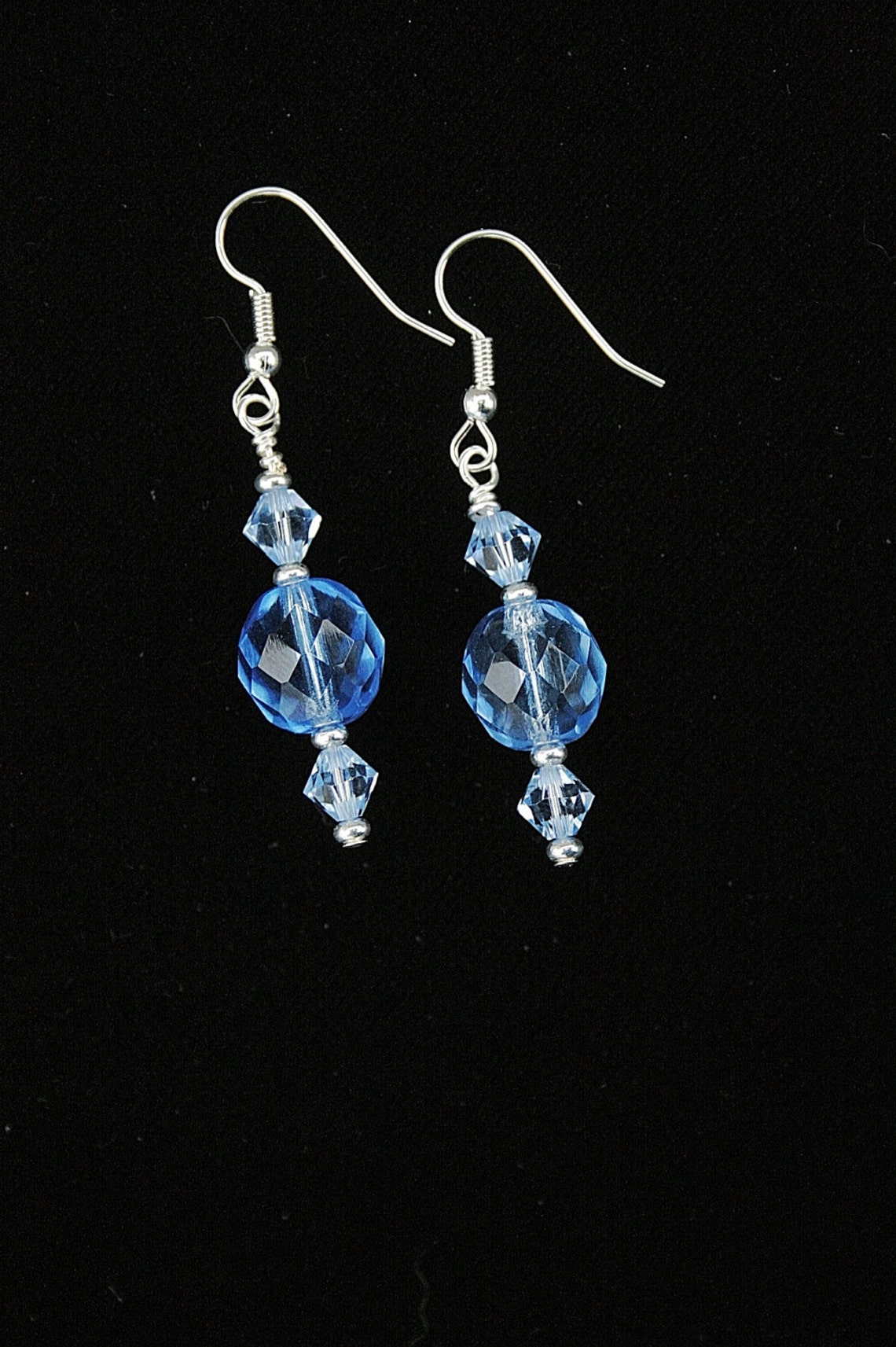 Blue Crystal Earrings Swarovski Crystal Earrings Handcrafted Wedding ...