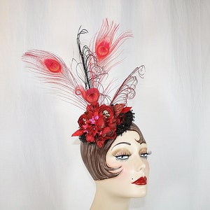 Kentucky Derby Hat Steeplechase Fascinator Flower Fascinator Wedding Fascinator Cocktail Hat Feather Fascinator One Of A Kind