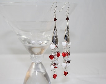 Sweet Heart Valentines Dangle Boucles d'oreilles Red Heart Boucles d'oreilles coeur Boucles d'oreilles de mariage cadeau pour elle