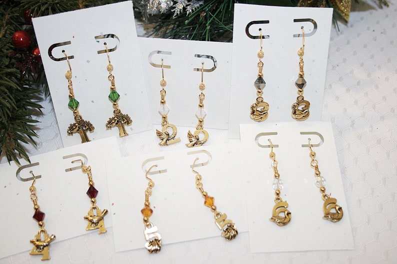 Jewelry Advent Calendar Goldtone Earring 12 Days of Christmas Etsy