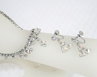 Vintage Strass Hochzeit Choker Vintage Halskette Ohrringe Set Cocktail Party Halskette