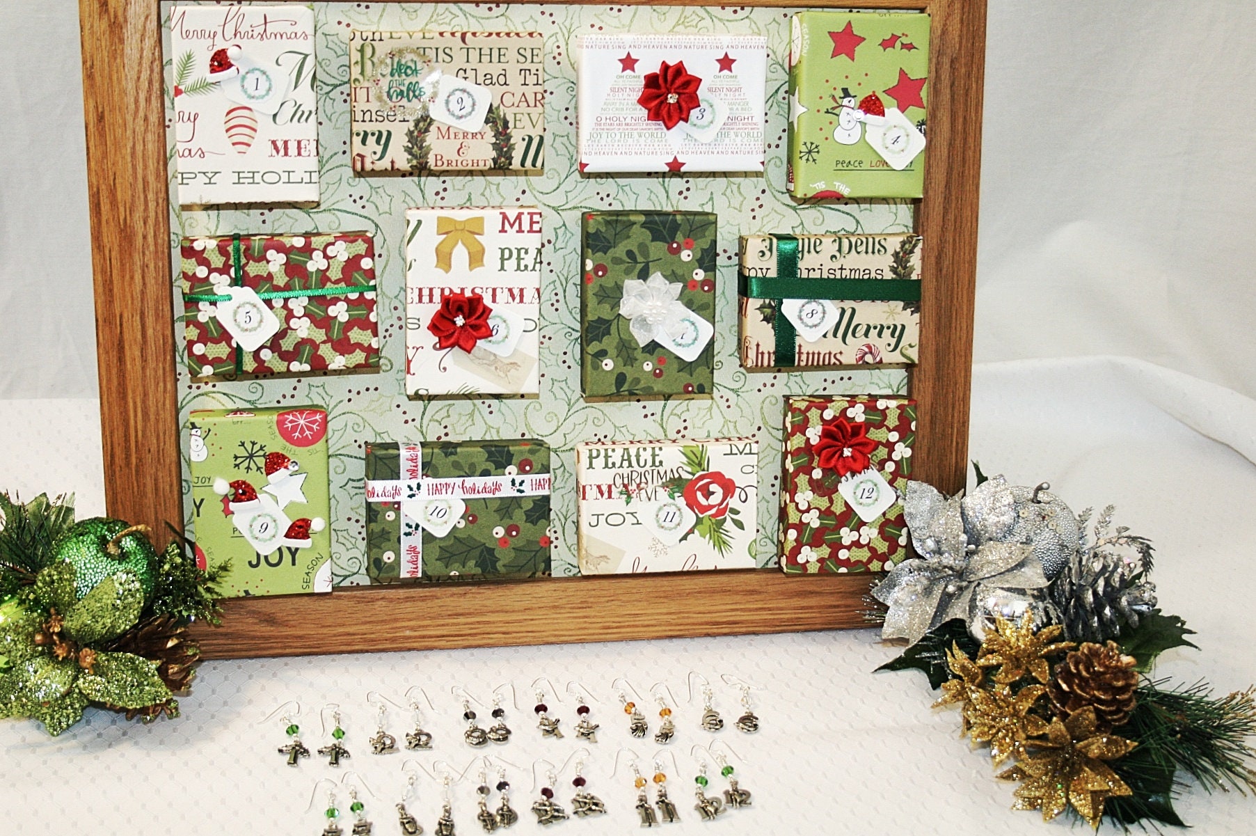 Jewelry Advent Calendar Christmas Earring Advent Calendar 12 Etsy