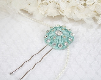 Sparkly Rhinestone Accented Hair Pin Sparkly Hair Jewelry Perfect for any Occasion Crafted from Vintage Elements