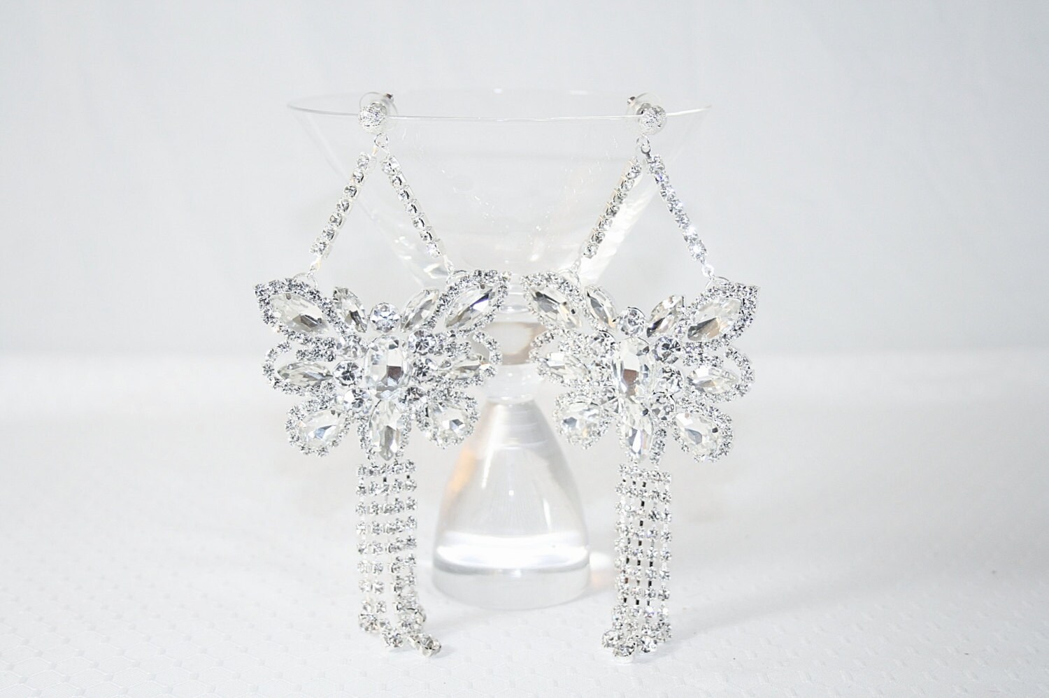 Hollywood Glamour Rhinestone Butterfly Earrings Statement Earrings New ...