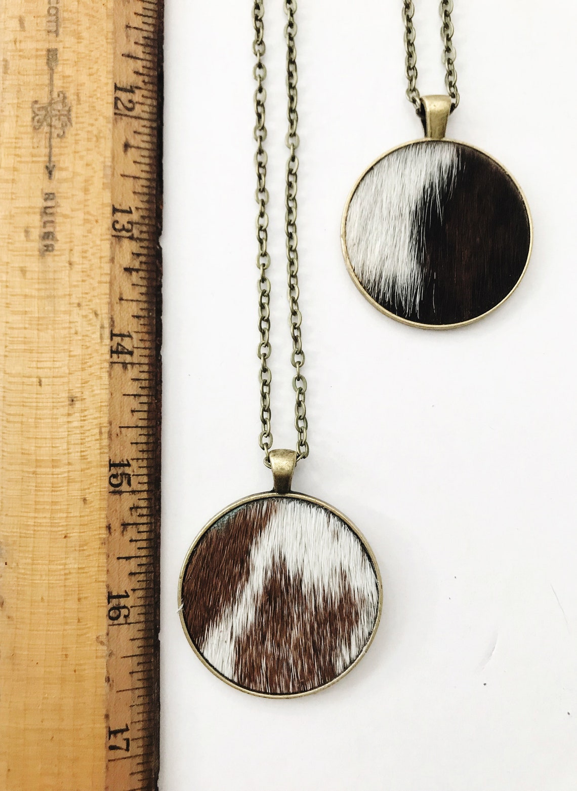Cowhide Necklace Cowhide Jewelry Ready To Ship Etsy