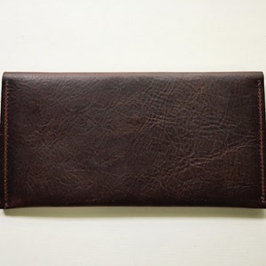 SALE Leather Wallet Checkbook THE JUNE Leather Wallet Brown Leather Leather Wristlet image 3