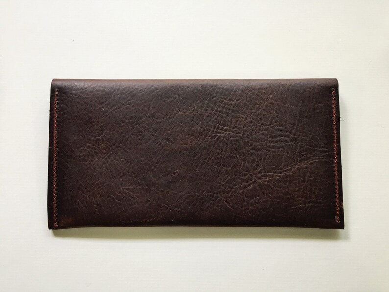 SALE Leather Wallet Checkbook THE JUNE Leather Wallet Brown Leather Leather Wristlet image 3