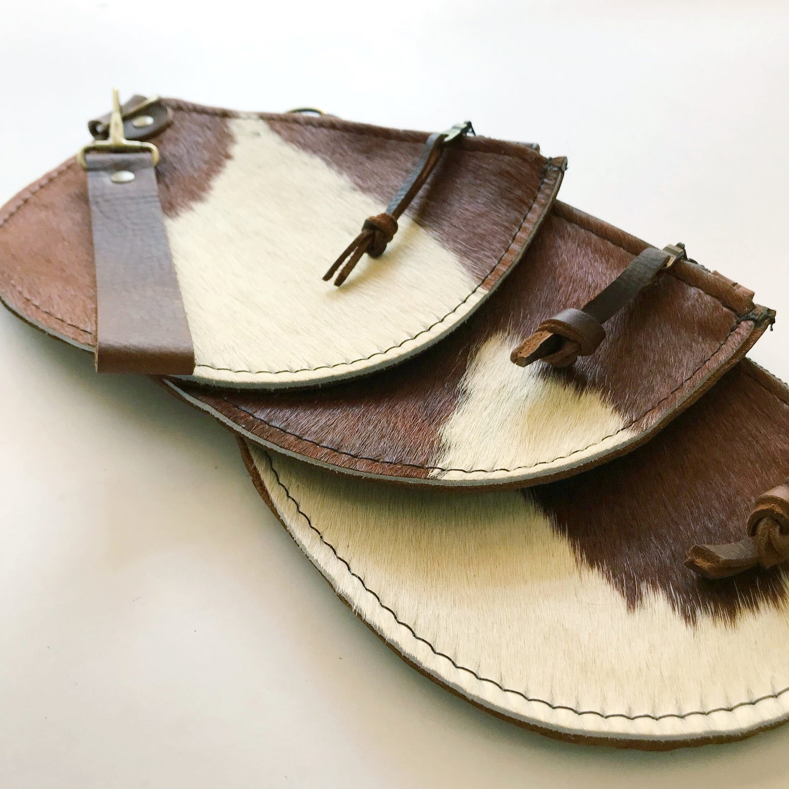 Cross Stitch Pouch Cowhide