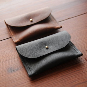 Handmade Leather Wallet Cowhide Pocket and Card Holder Black Brown Multiple Colors image 1