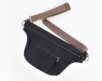 Handmade Leather Fanny Chest Bag Multiple Strap and Leather Options Exterior Pocket Everyday Bag Made in USA